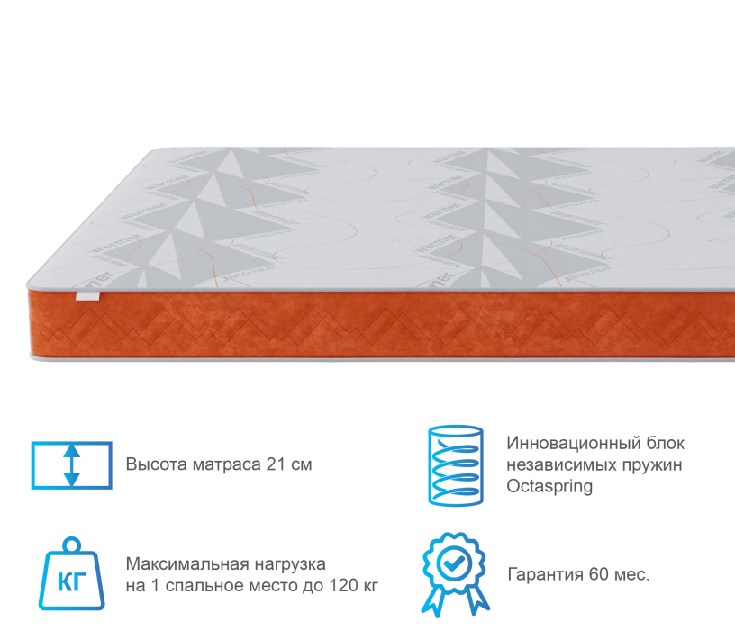 В скрутке, Матрас Корсика-Зодиак в чехле Warmer в скрутке 1800х2000