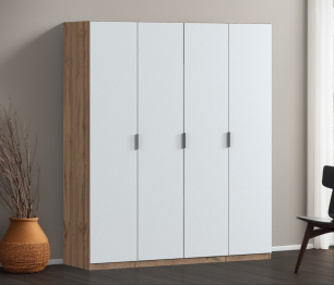 Шкаф четырехдверный Макс 2000 мм, вариант №4 (ЛДСП, корпус дуб вотан)