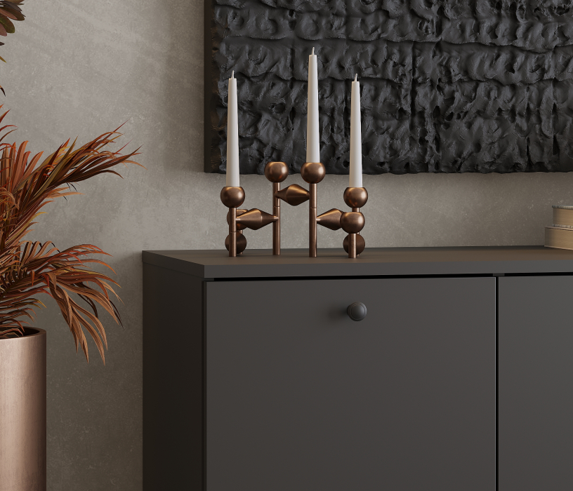 Комоды, Комод Тренд СБ-3447 2 ящика, 1 дверь Диамант серый