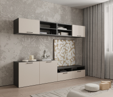 Стенки для гостиной, Гостиная Тренд Диамант серый/Белла Кашемир серый