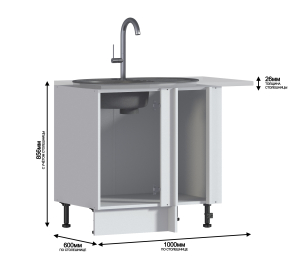 Бруклин шкаф 100 напольный угловой