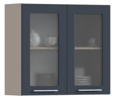 Эстель, Эстель шкаф навесной со стеклом 2 дв 80х72 см