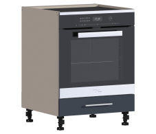 Эстель, Регина РСД-1-60 Шкаф-стол под духовку Песочный/МДФ Графит глянец