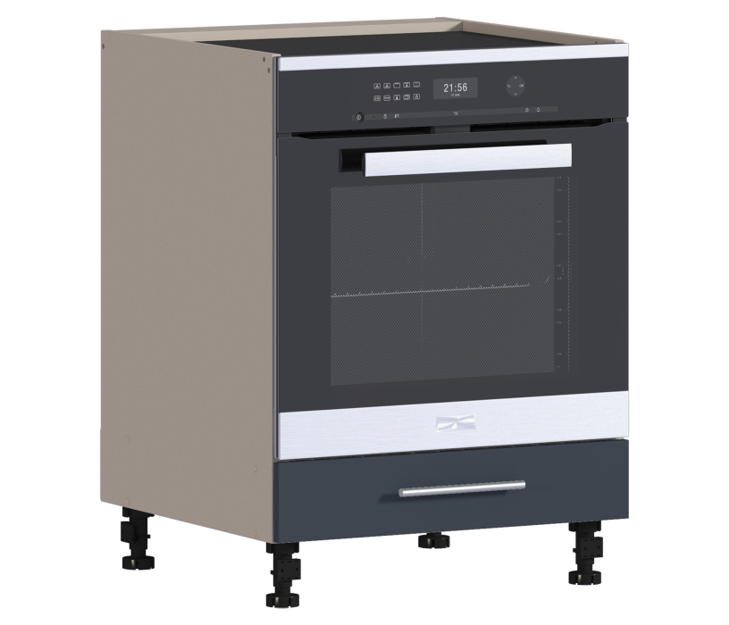 Эстель, Регина РСД-1-60 Шкаф-стол под духовку Песочный/МДФ Графит глянец