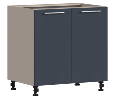 Эстель, Регина РС-80 Шкаф-стол с двумя фасадами Песочный/МДФ Графит глянец