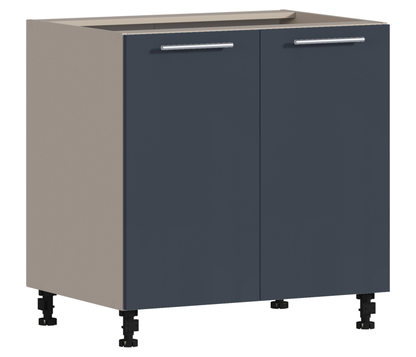 Эстель, Регина РС-80 Шкаф-стол с двумя фасадами Песочный/МДФ Графит глянец