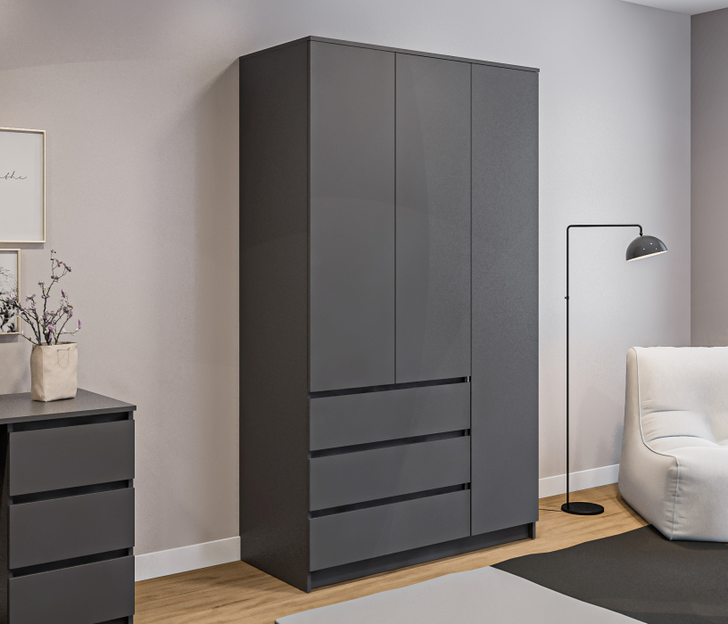 Шкафы распашные, Шкаф 3 дверный с ящиками Леон СБ-3363