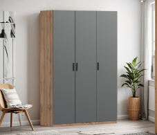 Для одежды, Шкаф трехдверный Макс 1500 мм, вариант №3 (ЛДСП, корпус дуб вотан)