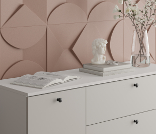 Комод Тренд СБ-3446 3 ящика, 1 дверь Белый Альпийский/Серый перламутровый