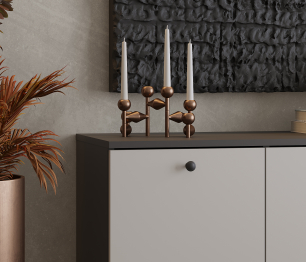 Комод Тренд СБ-3447 2 ящика, 1 дверь Диамант серый/Серый Перламутровый