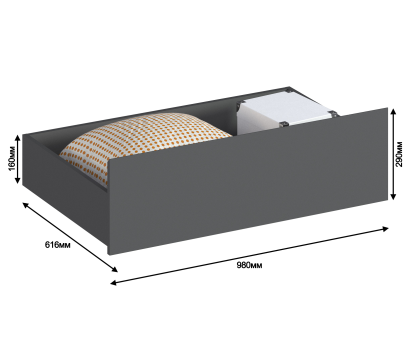 Кровати 160 см, Ящик выкатной Леон СБ-3370