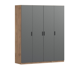 Шкаф четырехдверный Макс 2000 мм, вариант №1 (ЛДСП, корпус дуб вотан)