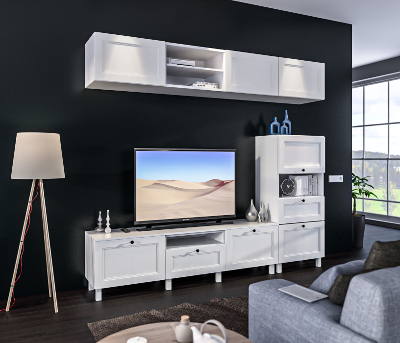 Стенки для гостиной, Гостиная (стенка) Тренд Белый/МДФ Modern Белый