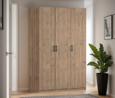 Для одежды, Шкаф трехдверный Макс 1500 мм, вариант №3 (ЛДСП, корпус дуб вотан)