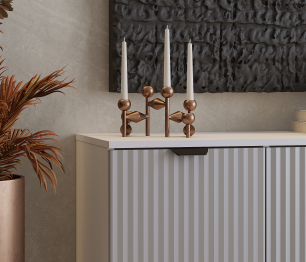 Комод Тренд СБ-3447 2 ящика, 1 дверь Белый Альпийский/МДФ Джаз Серый