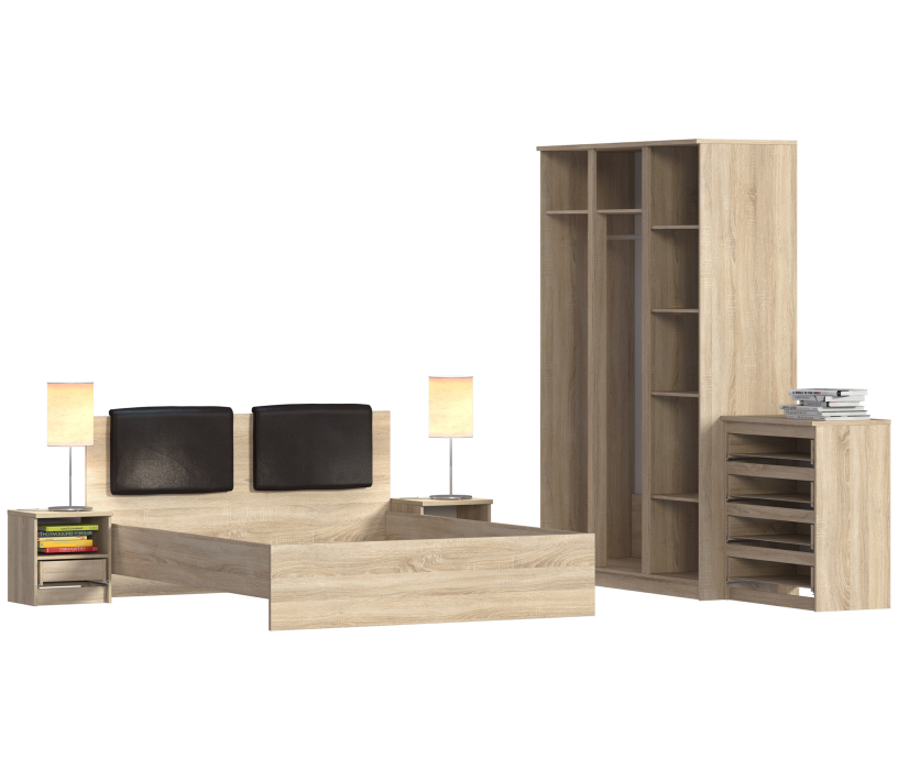 Спальные гарнитуры, Веста набор для спальни со шкафом 3-х дверным