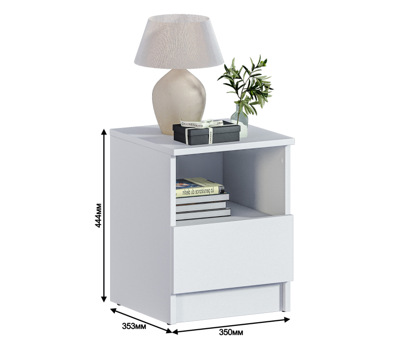 Прямые компьютерные столы, Комплект Альфа (тумба и стеллаж со столом), Белый