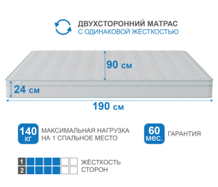 Столлайн / Матрас Премиум-Ориент в чехле Cooler 900х1900