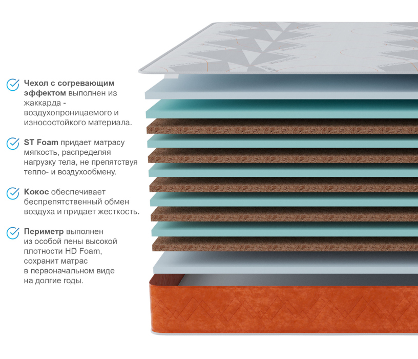 1600 x 2000, Матрас Тропикана-Агама в чехле Warmer 1600х2000