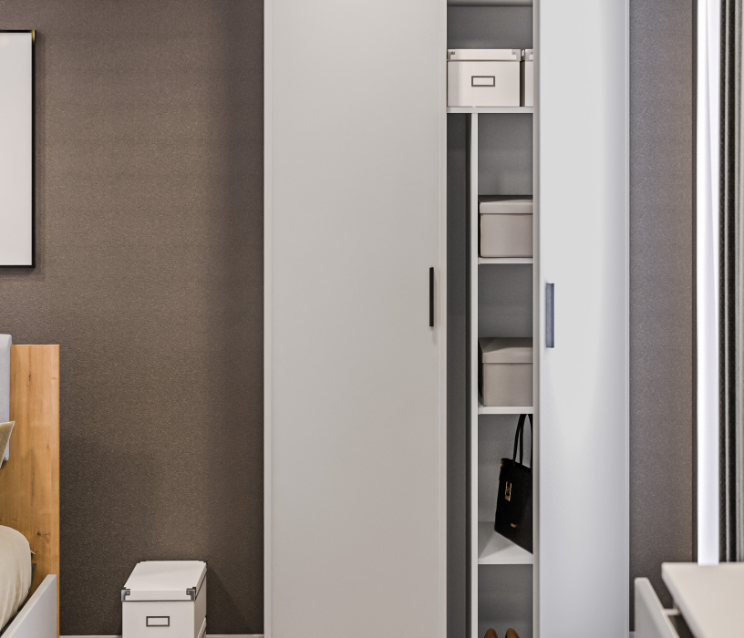 Шкафы распашные, Корпус шкафа Милан СБ-3257 Серый