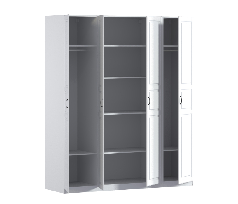 Для одежды, Шкаф четырехдверный Макс 2000 мм, вариант №3 (ЛДСП/МДФ)