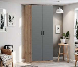 Шкаф двухдверный Макс 1000 мм, вариант №4 (ЛДСП, корпус дуб вотан)