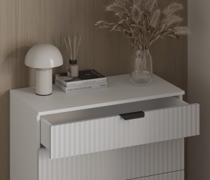 Комод Тренд СБ-3444 4 ящика Белый Альпийский/МДФ Джаз Серый