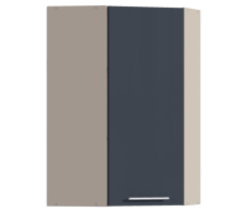 Эстель, Регина РПУ-160 Полка угловая Песочный/МДФ Графит глянец