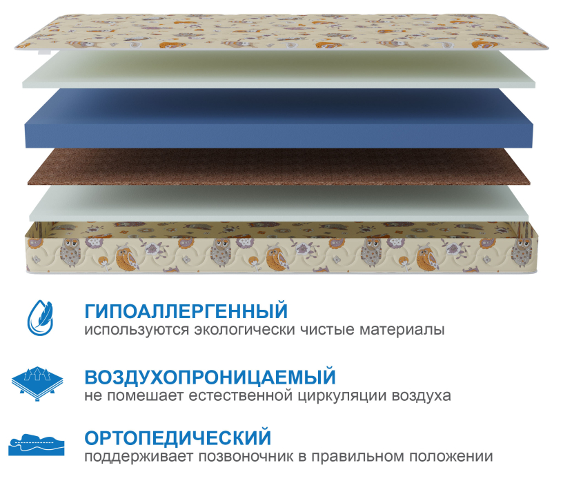 Матрасы, Матрас Здоровый сон-Мишутка 900х1800