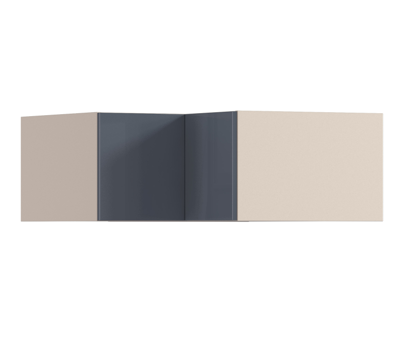 , Регина РПГУ-90 Полка угловая Песочный/МДФ Графит глянец