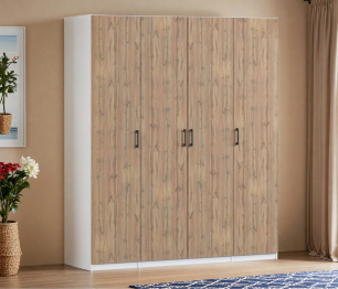 Шкаф четырехдверный Макс 2000 мм, вариант №4 (ЛДСП)