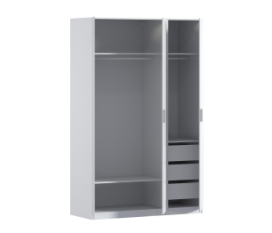 Шкаф трехдверный Макс 1500 мм, вариант №4 (ЛДСП/МДФ)