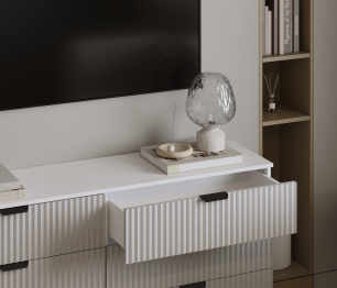 Комод Тренд СБ-3442 6 ящиков Белый Альпийский/МДФ Джаз Серый