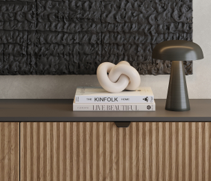 Комод Тренд СБ-3447 2 ящика, 1 дверь Кашемир серый/МДФ Джаз Кашемир