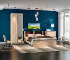 Спальные гарнитуры, Веста комплект для спальни (шкаф 2-х дв + кровать + комод) Дуб Сонома