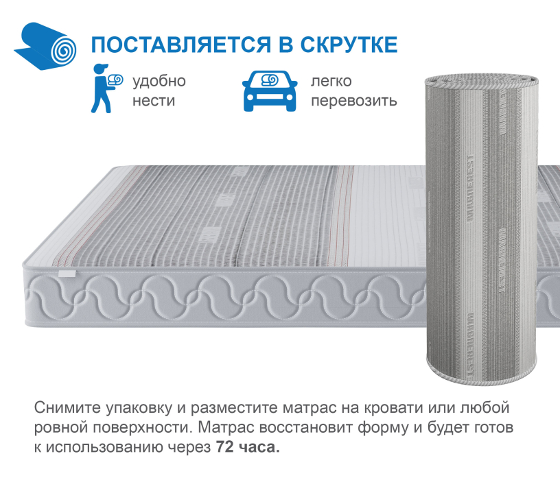 В скрутке, Матрас Премиум-Ориент в чехле Magnetic в скрутке 900х1900