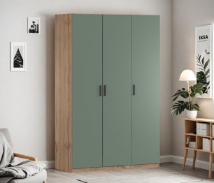 Шкаф трехдверный Макс 1500 мм, вариант №1 (ЛДСП, корпус дуб вотан)